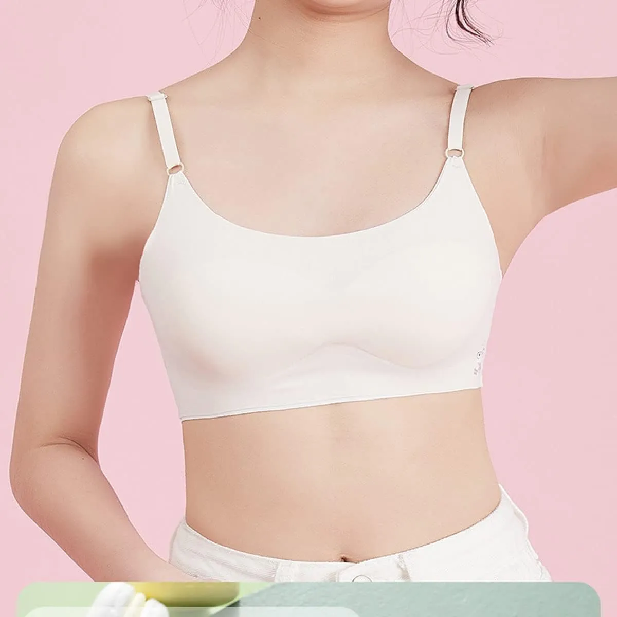 Girls Training Bra-Racerback Sports Seamless Bras, Teen Bra Comfort Seamless, Girls Bra with Removable Mini-A Cup Pad