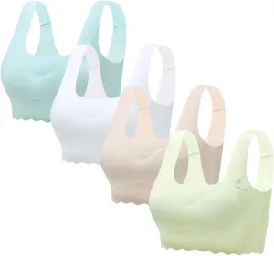 Girls Training Bra-Racerback Sports Seamless Bras, Teen Bra Comfort Seamless, Girls Bra with Removable Mini-A Cup Pad