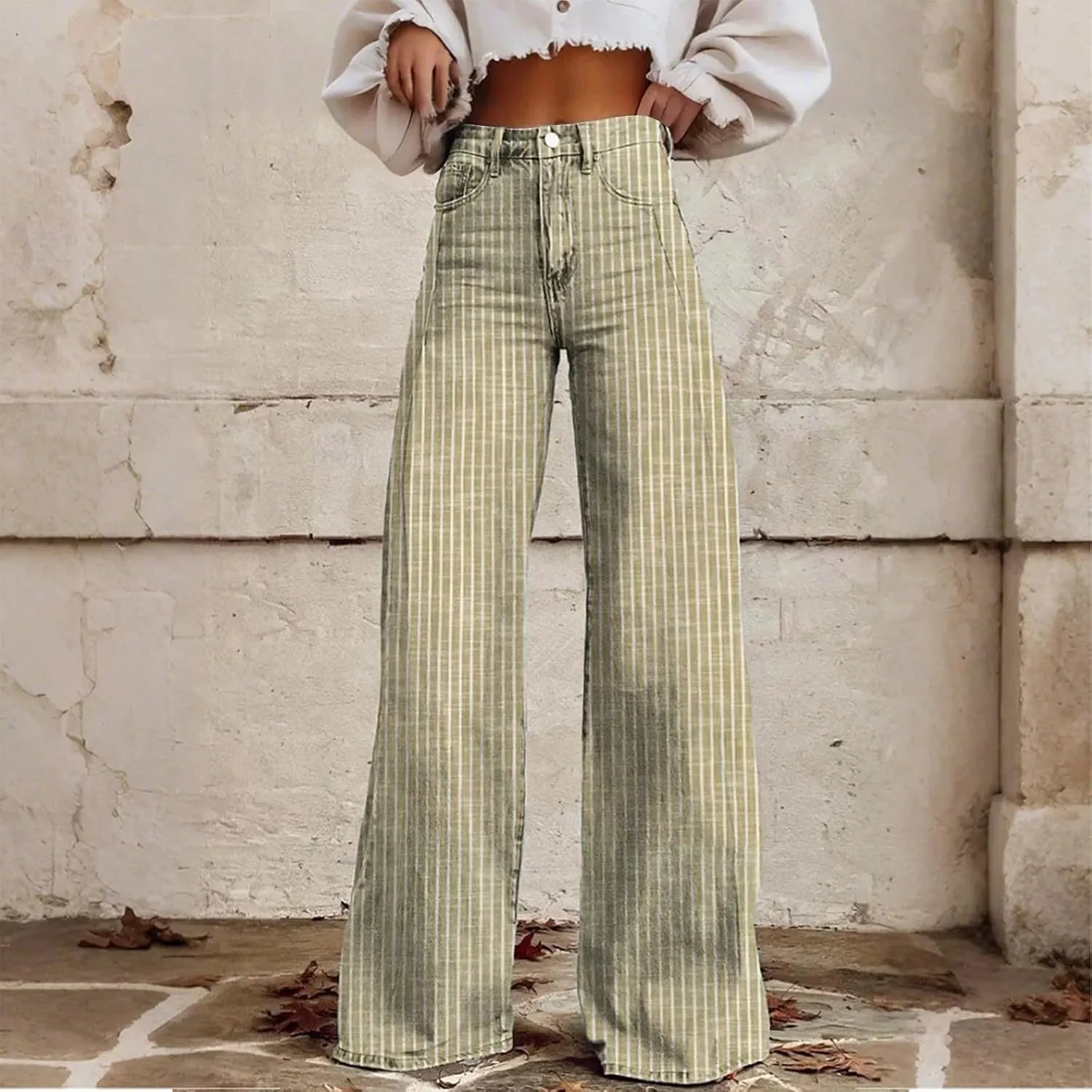 Jeans Women Cargo, Flare Jeans Petite Baggy High Waisted 2025 Trendy Wide Leg Summer Trousers Stretchy
