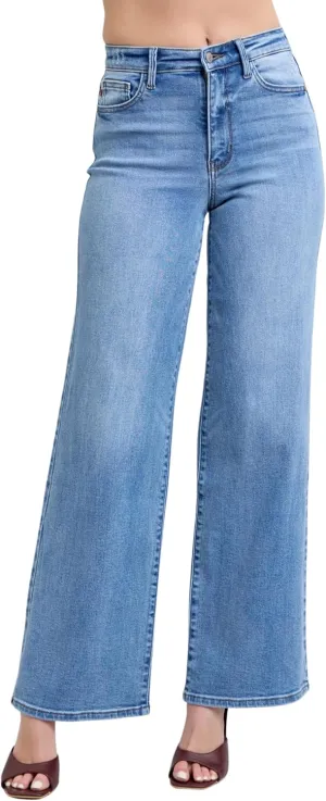 Judy Blue High Waist Vintage Wash Retro Wide Leg, Inseam 33"