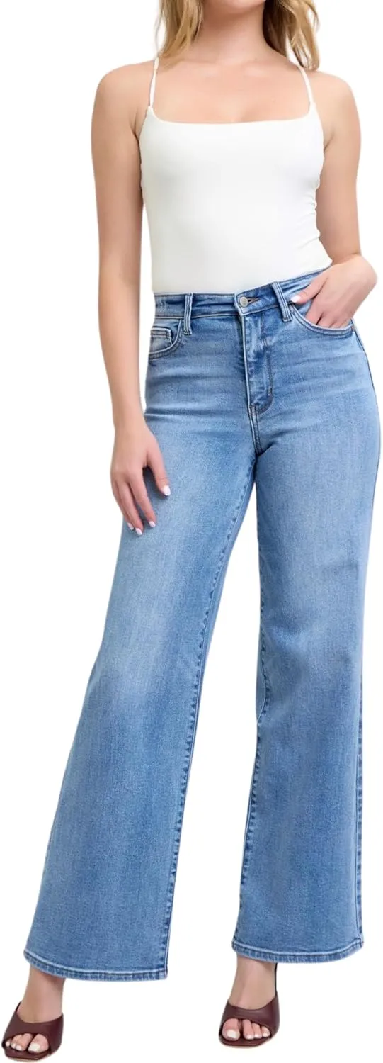 Judy Blue High Waist Vintage Wash Retro Wide Leg, Inseam 33"