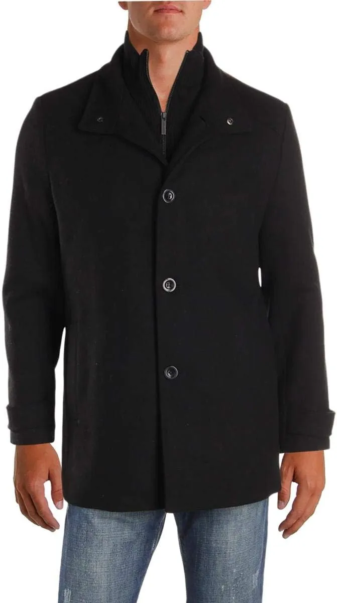 Kenneth Cole Men's Legacy Wool-Blend Coat with Bib