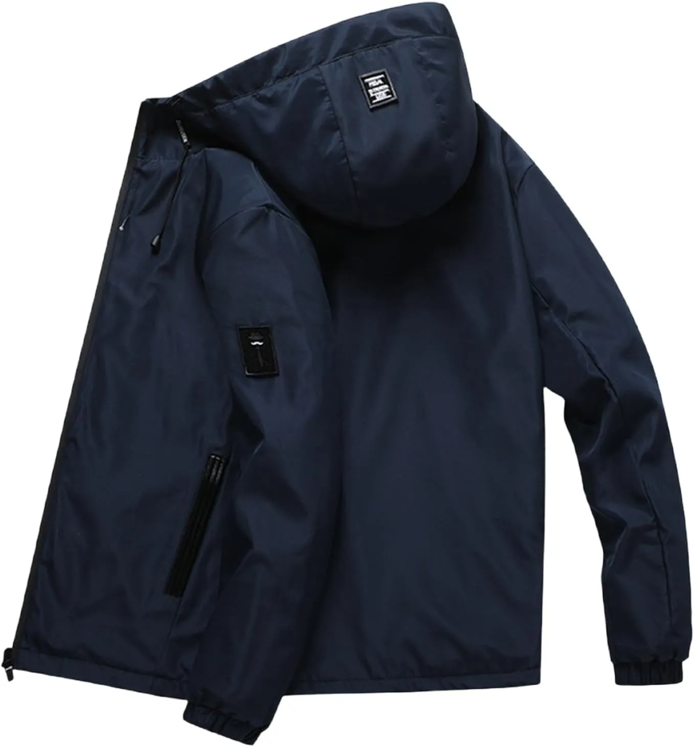 Lightweight Windbreaker for Men Full Zip Outdoor Jackets Hooded Casual Rain Jacket Raincoat with Zipper Pockets