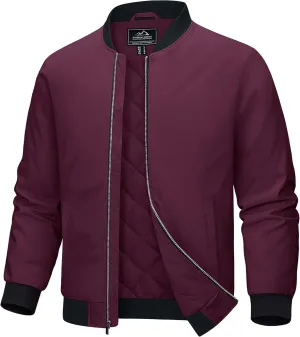 MAGCOMSEN Bomber Jackets for Men Winter Casual Quilted Jacket Warm Windproof Padded Jackets Zip Up Coats