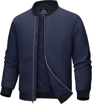 MAGCOMSEN Bomber Jackets for Men Winter Casual Quilted Jacket Warm Windproof Padded Jackets Zip Up Coats