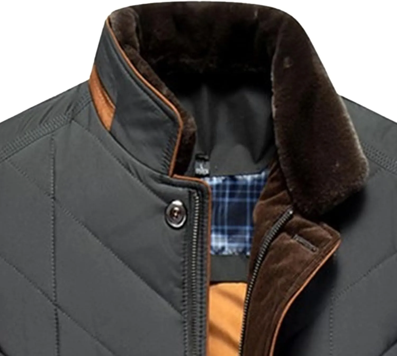 Maiyifu-GJ Men's Lightweight Jackets Windbreaker Thicken Winter Warm Padded Jacket Windproof Quilted Down Coat Outerwear