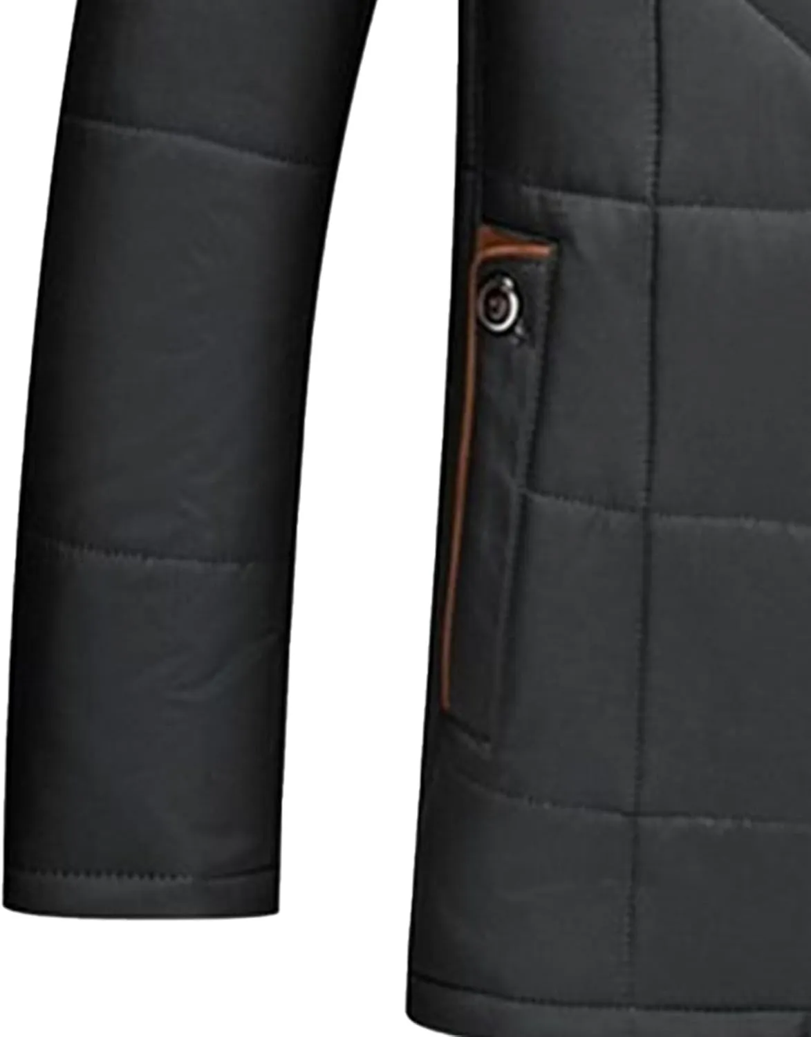 Maiyifu-GJ Men's Lightweight Jackets Windbreaker Thicken Winter Warm Padded Jacket Windproof Quilted Down Coat Outerwear