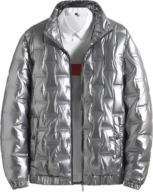 Maiyifu-GJ Men's Lightweight Puffer Jacket Thicken Warm Winter Coat Windbreaker Quilted Down Jackets Padded Outerwear