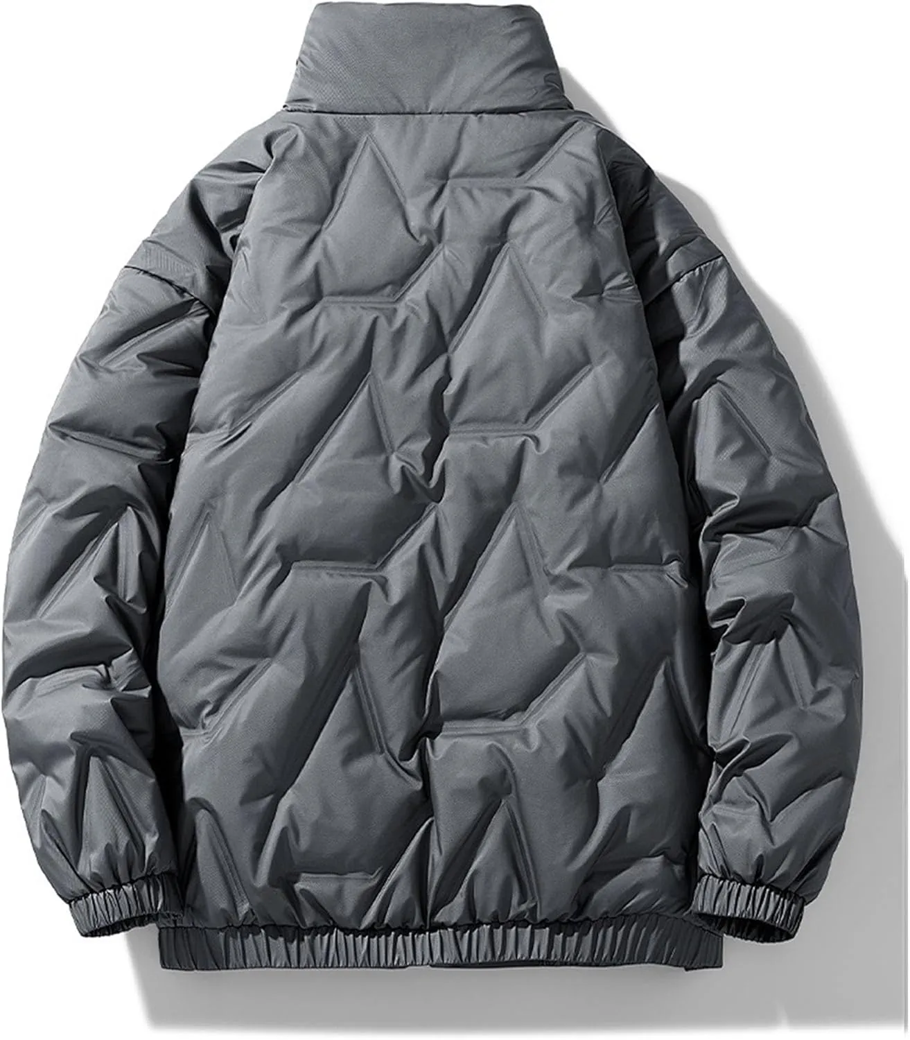 Maiyifu-GJ Men's Quilted Puffer Jacket Thickened Windproof Winter Jackets Lightweight Warm Padded Coat Outerwear Windbreaker