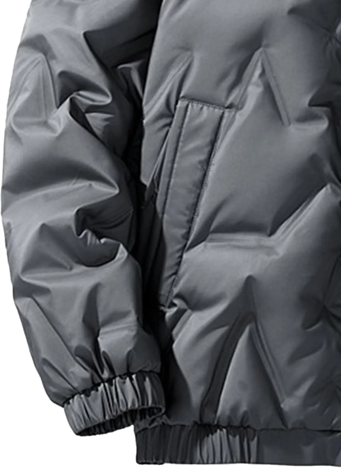 Maiyifu-GJ Men's Quilted Puffer Jacket Thickened Windproof Winter Jackets Lightweight Warm Padded Coat Outerwear Windbreaker