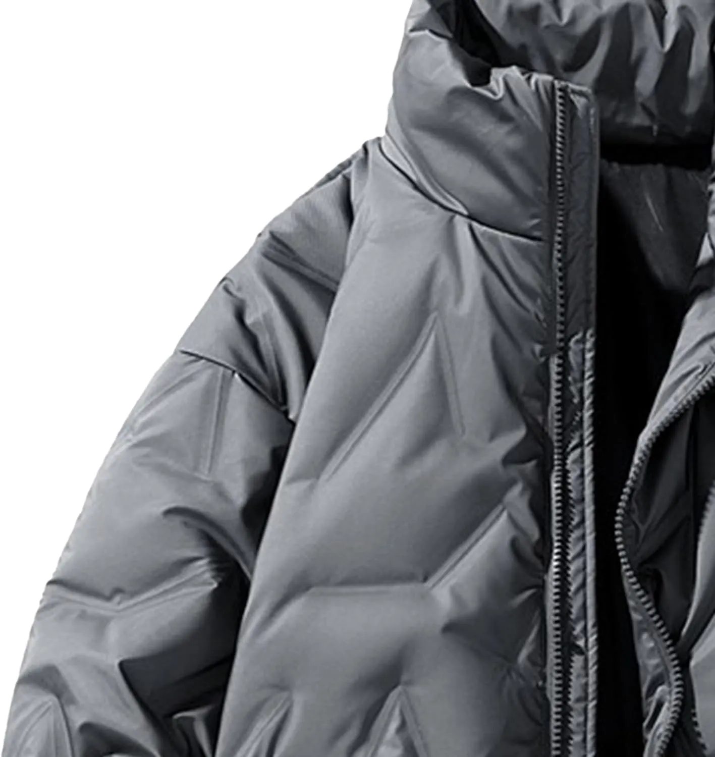 Maiyifu-GJ Men's Quilted Puffer Jacket Thickened Windproof Winter Jackets Lightweight Warm Padded Coat Outerwear Windbreaker