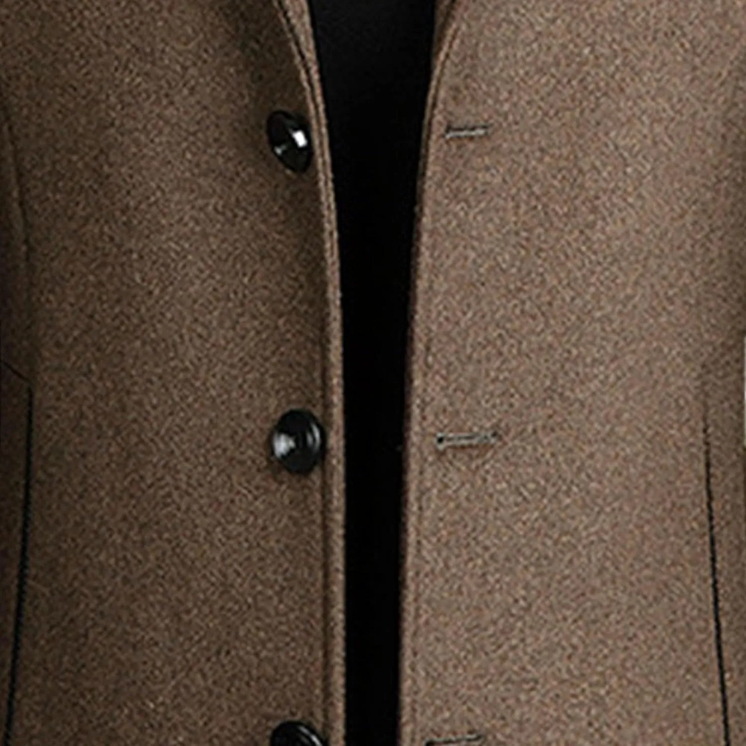 Maiyifu-GJ Mens Single Breasted Business Trench Overcoat Stylish Long Wool Blend Slim Coat Notch Lapel Windbreaker Jacket