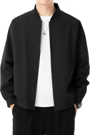 Maiyifu-GJ Men's Slim Fit Lightweight Jackets Windbreaker Spring Fall Causal Jacket Full Zip Up Coat with Pockets