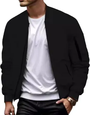 Maiyifu-GJ Men's Slim Fit Lightweight Jackets Windbreaker Spring Fall Causal Jacket Full Zip Up Coat with Pockets