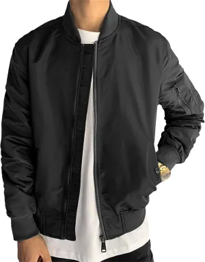 Maiyifu-GJ Men's Slim Fit Lightweight Jackets Windbreaker Spring Fall Causal Jacket Full Zip Up Coat with Pockets