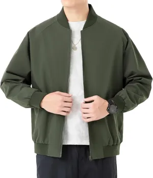 Maiyifu-GJ Men's Slim Fit Lightweight Jackets Windbreaker Spring Fall Causal Jacket Full Zip Up Coat with Pockets