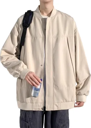 Maiyifu-GJ Men's Slim Fit Lightweight Jackets Windbreaker Spring Fall Causal Jacket Full Zip Up Coat with Pockets