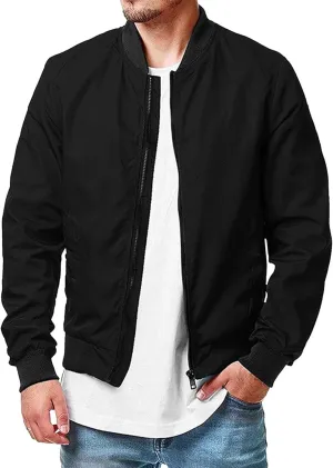 Maiyifu-GJ Men's Slim Fit Lightweight Jackets Windbreaker Spring Fall Causal Jacket Full Zip Up Coat with Pockets