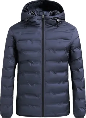 Maiyifu-GJ Men's Thicken Puffer Jacket Warm Winter Coat Windbreaker Lightweight Windproof Padded Jackets Outerwear