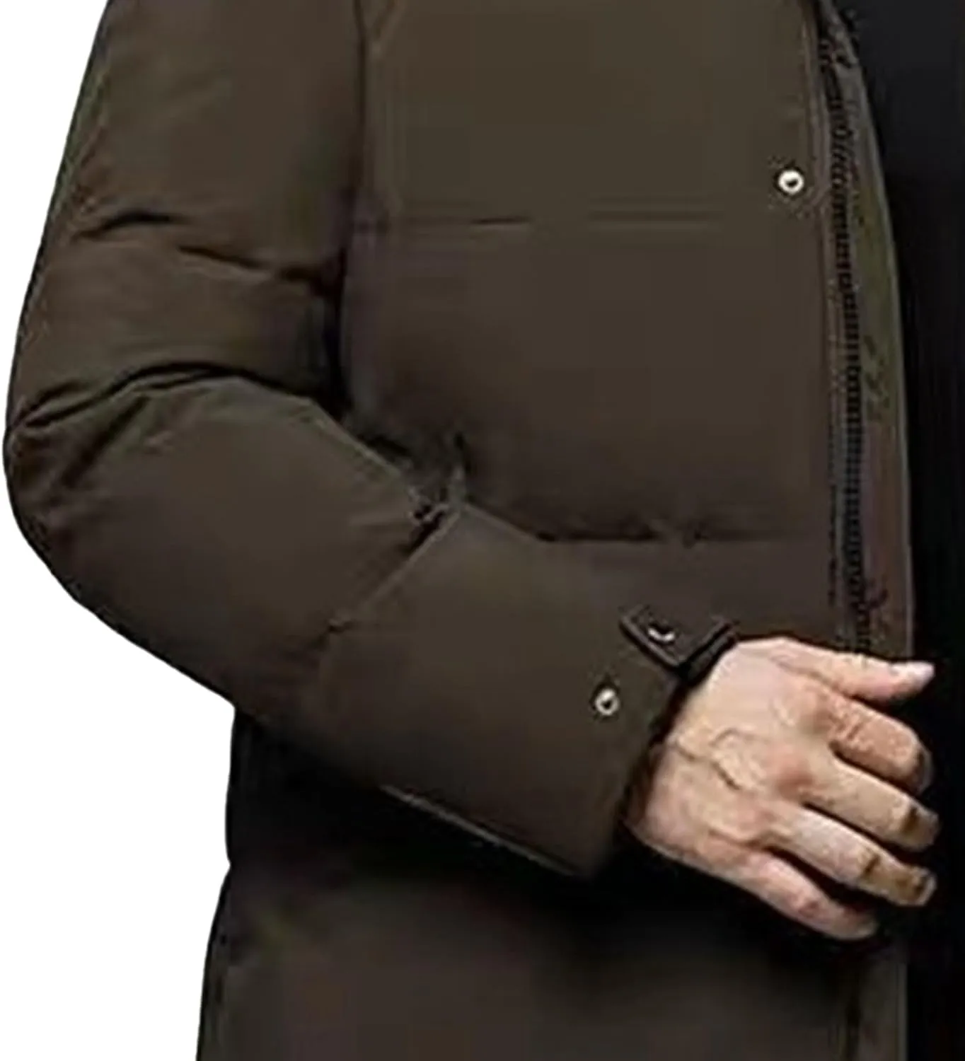 Maiyifu-GJ Men's Winter Down Coats Long Hooded Padded Puffer Jacket Windproof Thickened Warm Parka Coats Windbreaker