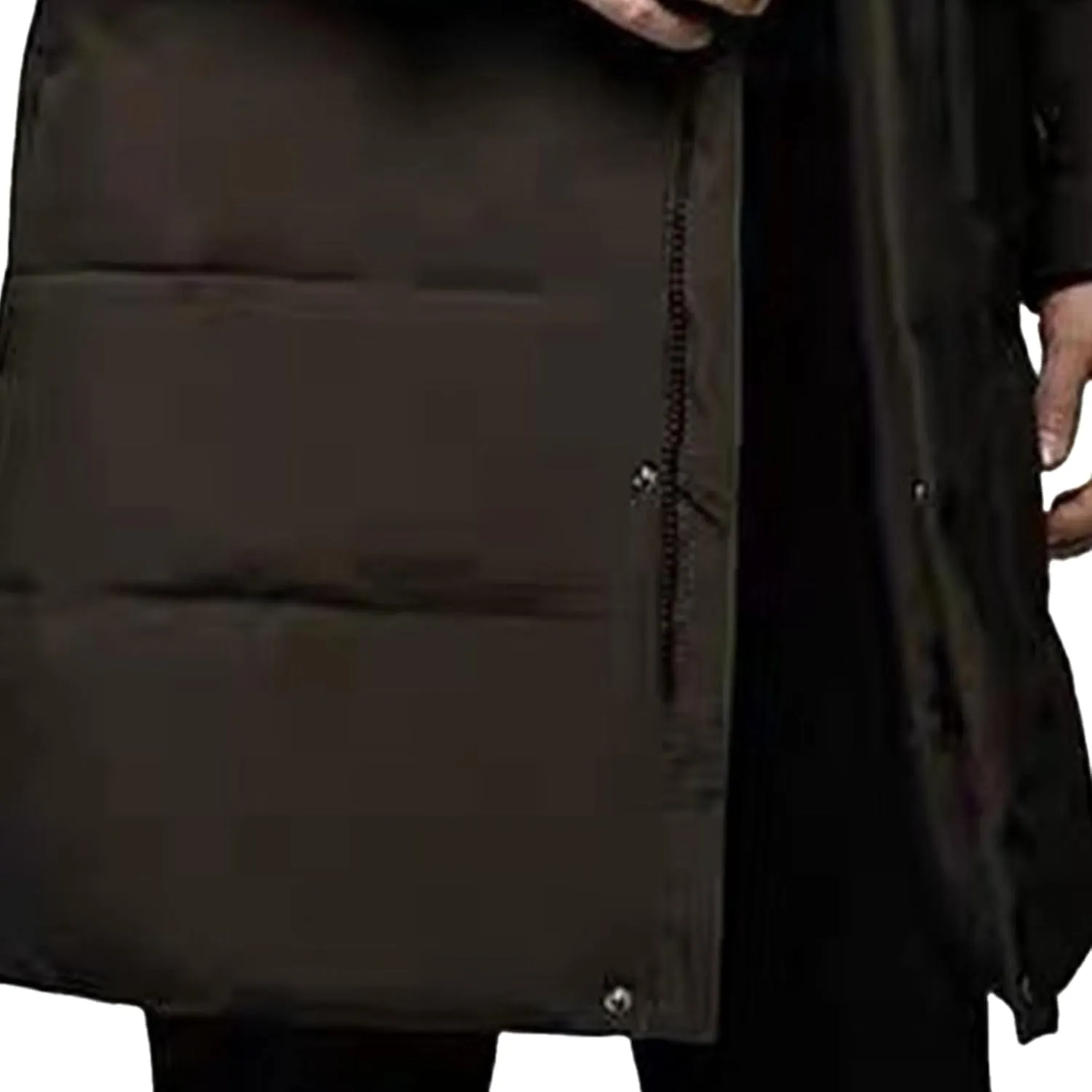 Maiyifu-GJ Men's Winter Down Coats Long Hooded Padded Puffer Jacket Windproof Thickened Warm Parka Coats Windbreaker