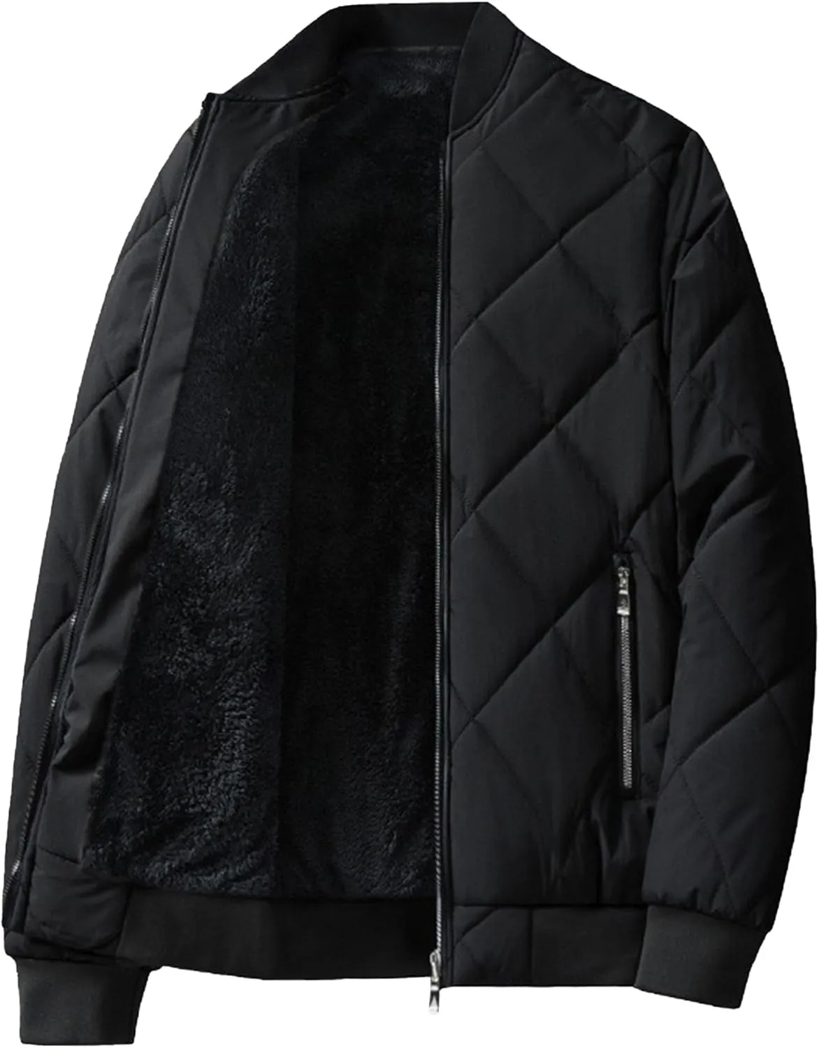 Maiyifu-GJ Men's Winter Puffer Jacket Fleece Lined Windproof Down Coats Thicken Warm Padded Jackets Windbreaker