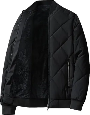 Maiyifu-GJ Men's Winter Puffer Jacket Fleece Lined Windproof Down Coats Thicken Warm Padded Jackets Windbreaker