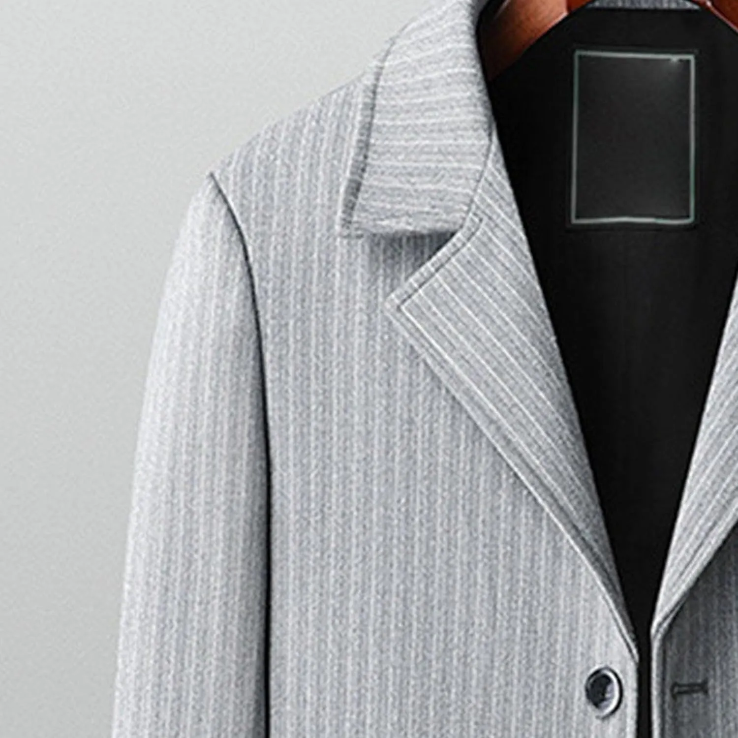 Maiyifu-GJ Men's Winter Wool Blend Coat Stylish Business Long Trench Overcoat Notched Lapel Slim Fit Quilted Lined Coat