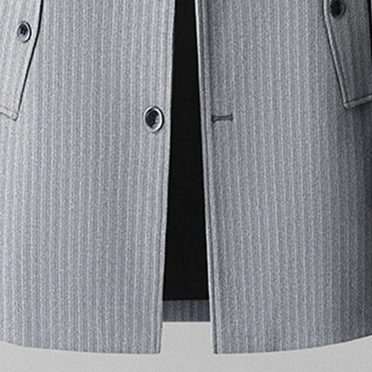 Maiyifu-GJ Men's Winter Wool Blend Coat Stylish Business Long Trench Overcoat Notched Lapel Slim Fit Quilted Lined Coat