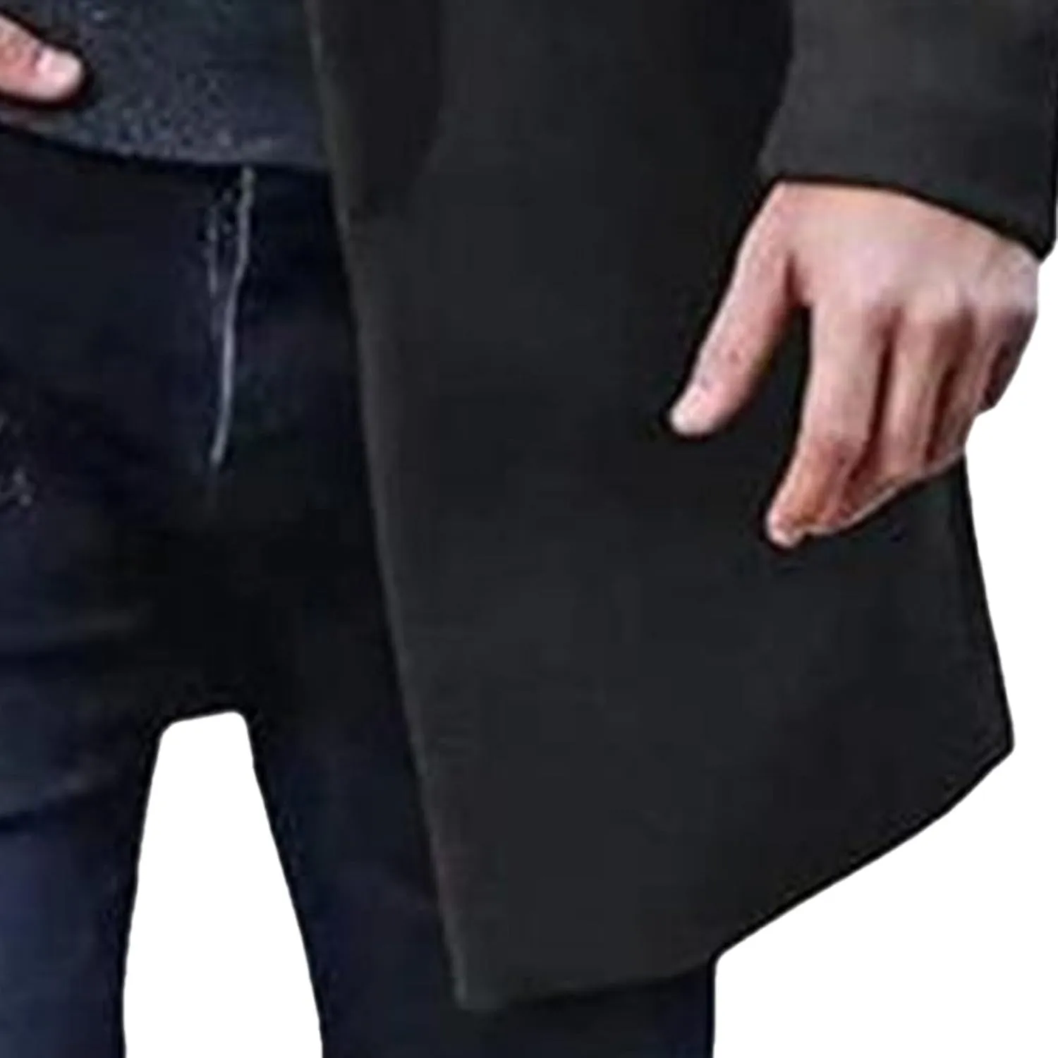 Maiyifu-GJ Men's Wool Blend Jacket Slim fit Long Trench Coat Single Breasted Notched Collar Overcoat Winter Warm Outerwear