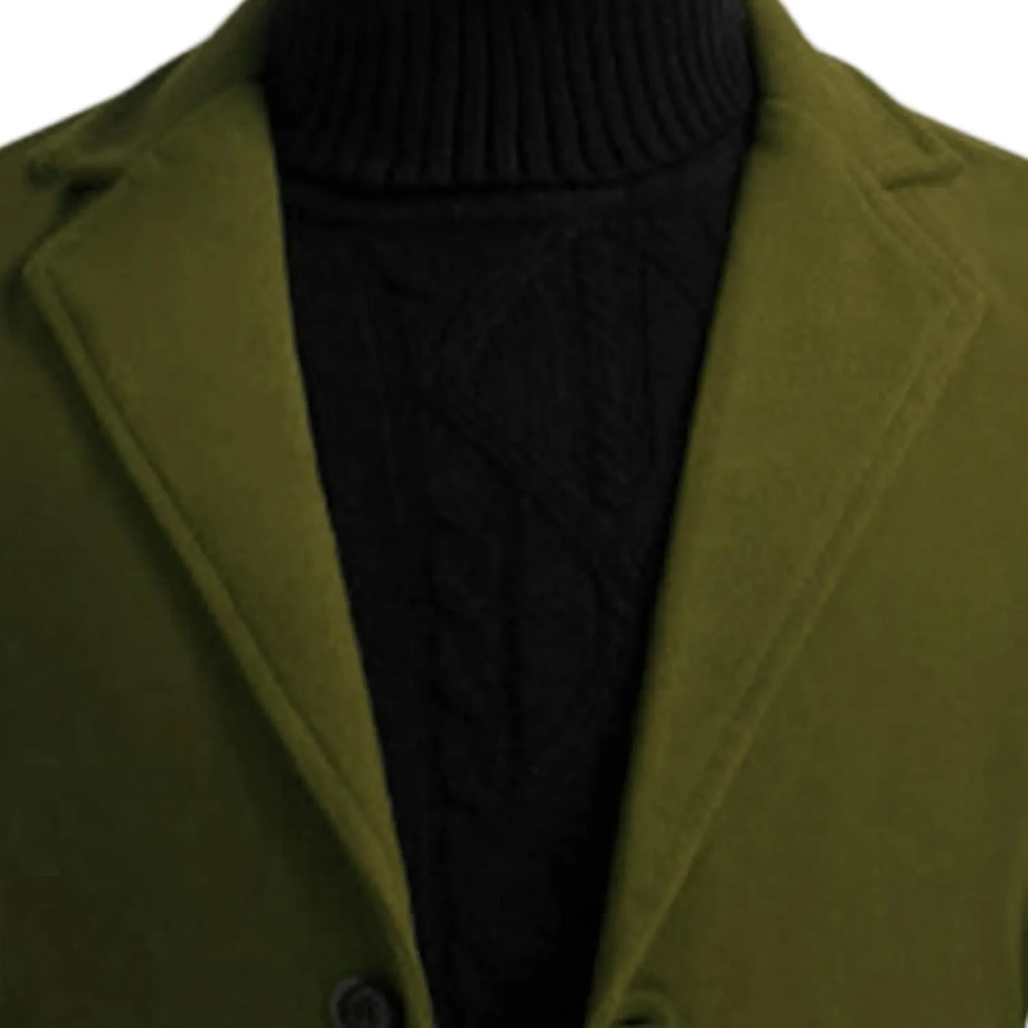 Maiyifu-GJ Men's Wool Blend Long Jackets Casual Business Slim Fit Pea Coats Mid-Length Notched Collar Trench Coat Overcoat