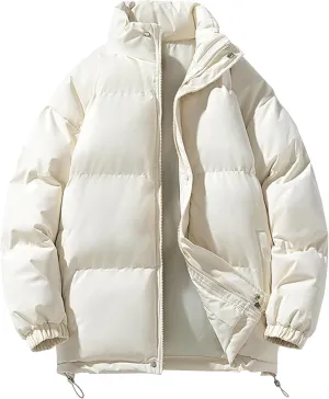 Maiyifu-GJ Puffer Jackets for Men Stand Collar Casual Lightweight Down Jacket Windproof Warm Winter Quilted Coat Windbreaker