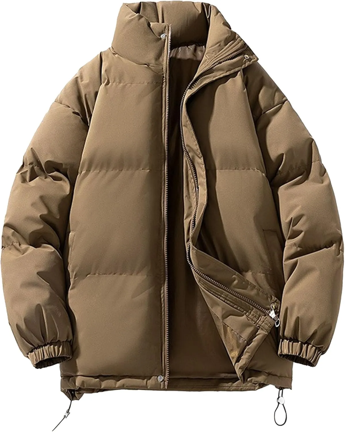 Maiyifu-GJ Puffer Jackets for Men Stand Collar Casual Lightweight Down Jacket Windproof Warm Winter Quilted Coat Windbreaker