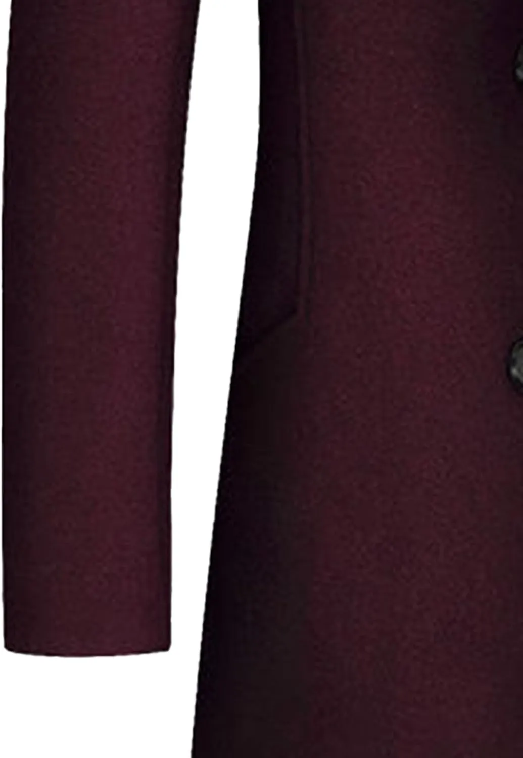 Maiyifu-GJ Wool Blend Coat for Men Slim Single Breasted Business Trench Overcoat Warm Winter Stylish Mid-Length Jacket
