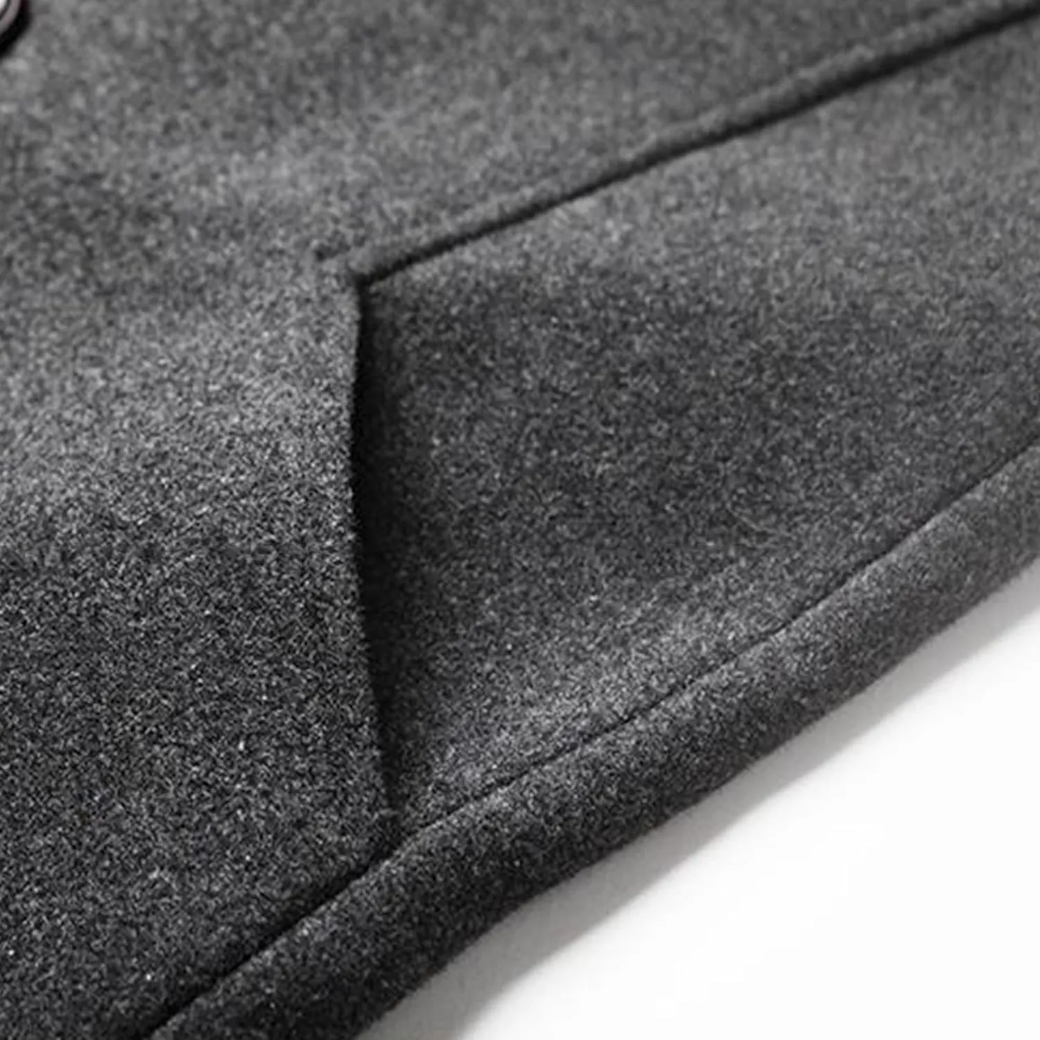 Maiyifu-GJ Wool Blend Coat for Men Slim Single Breasted Business Trench Overcoat Warm Winter Stylish Mid-Length Jacket