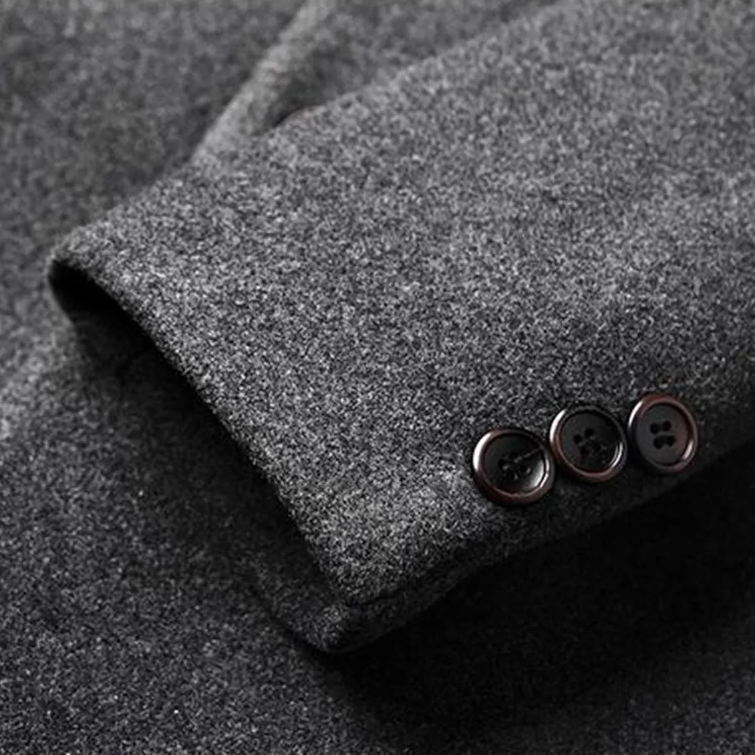 Maiyifu-GJ Wool Blend Coat for Men Slim Single Breasted Business Trench Overcoat Warm Winter Stylish Mid-Length Jacket