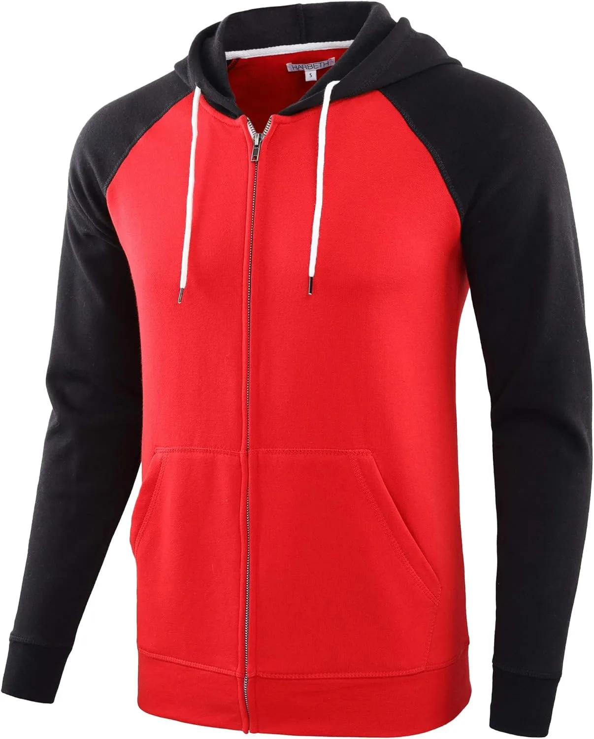 Men's Athletic Fit Full Zip Soft Fleece Hooded Sweatshirt Active Running Hiking Hoodie