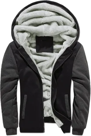 Men's Bomber Jackets Winter Workout Fleece Hoodie Jackets Full Zip Warm Thick Coats Waterproof Jacket, S-5XL
