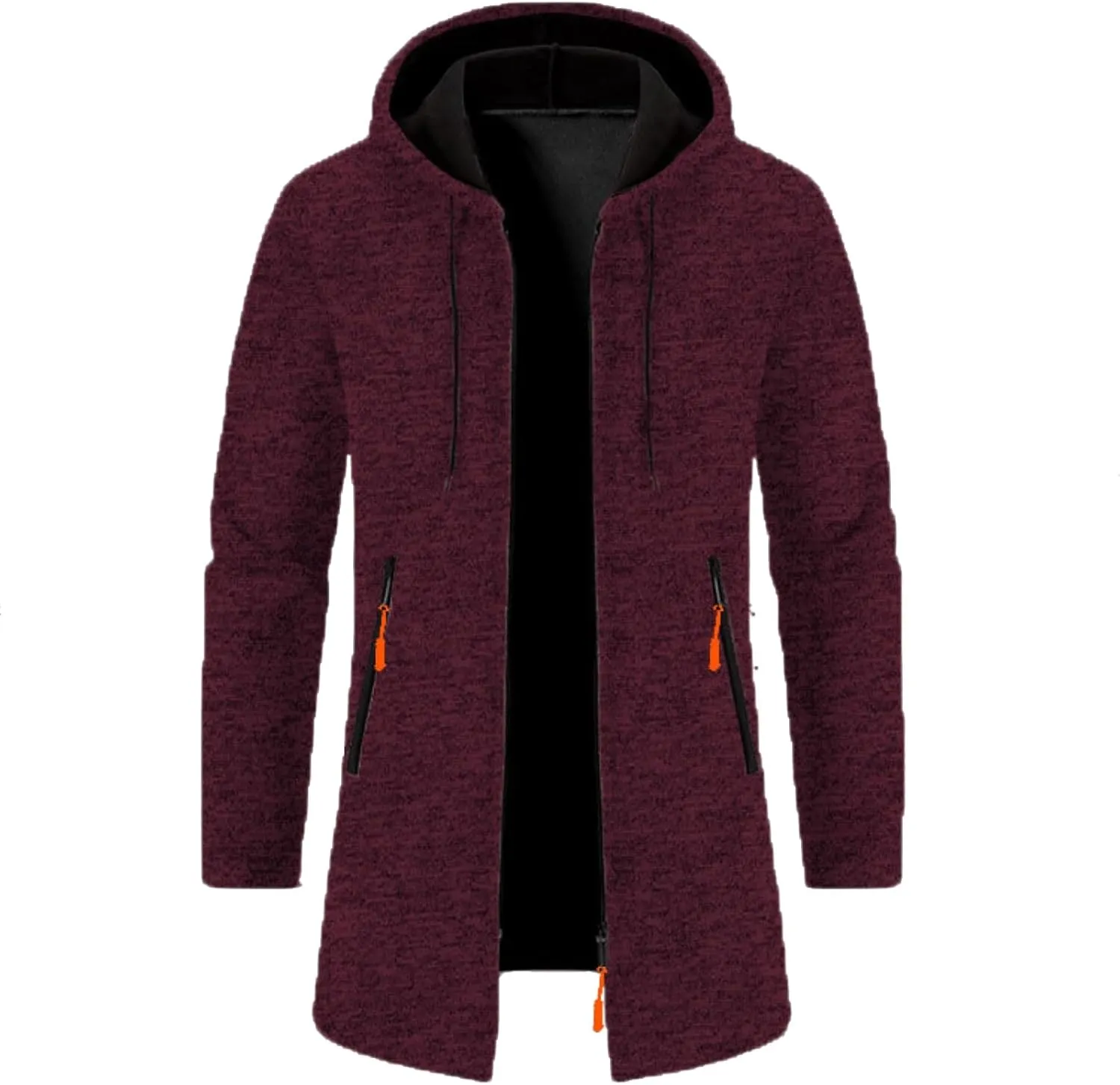 Men's Full Zip Fleece Flannel Jackets Shirt, Plaid Cotton Hoodies Soft Warm Cardigan Coat for Men with Hood