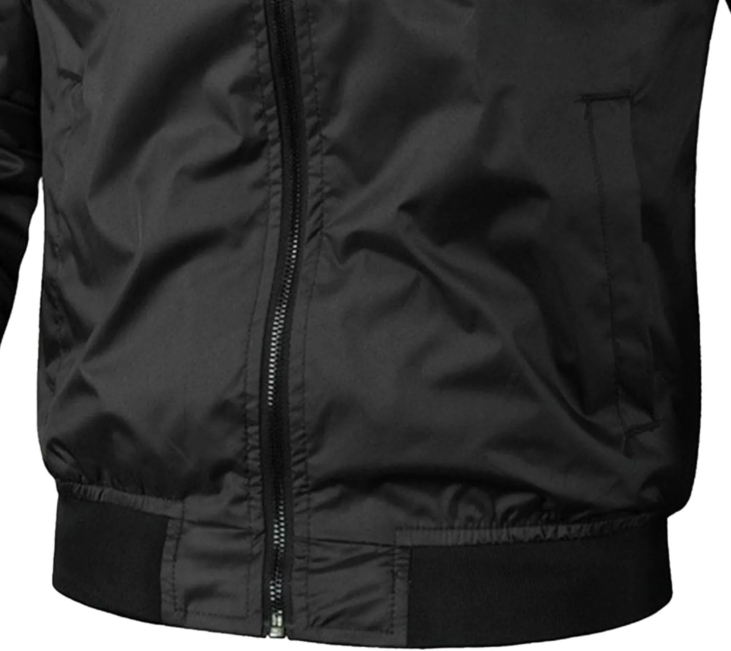 Men's Lightweight Jackets with Pockets Casual Spring Fall Windbreaker Windproof Zip Up Jacket Fashion Coats