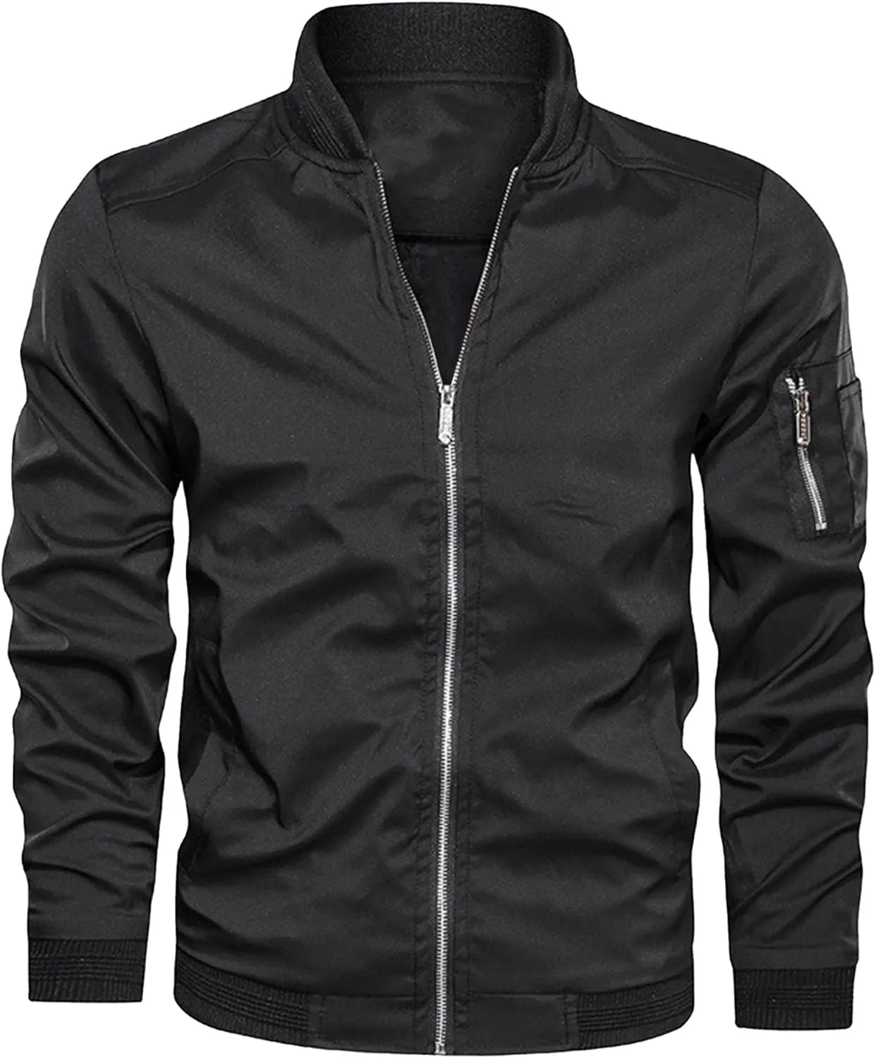 Men's Lightweight Jackets with Pockets Casual Spring Fall Windbreaker Windproof Zip Up Jacket Fashion Coats