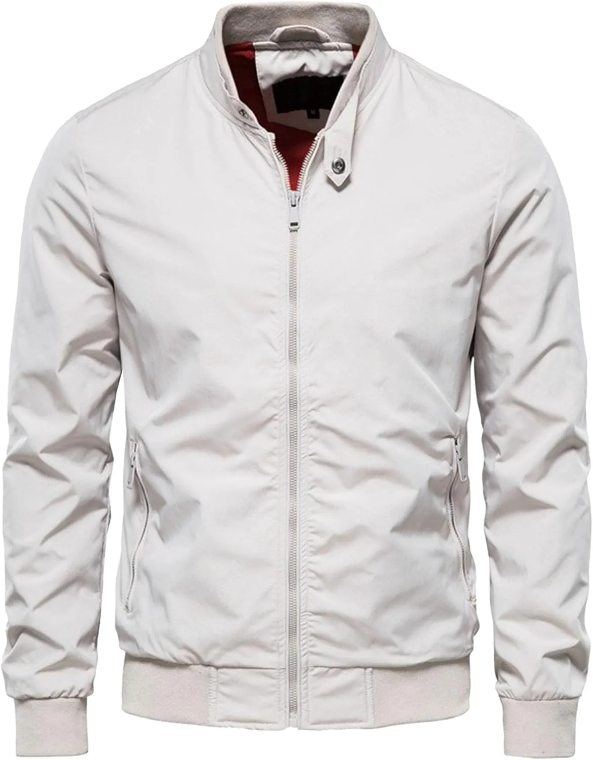 Men's Lightweight Jackets with Pockets Casual Spring Fall Windbreaker Windproof Zip Up Jacket Fashion Coats