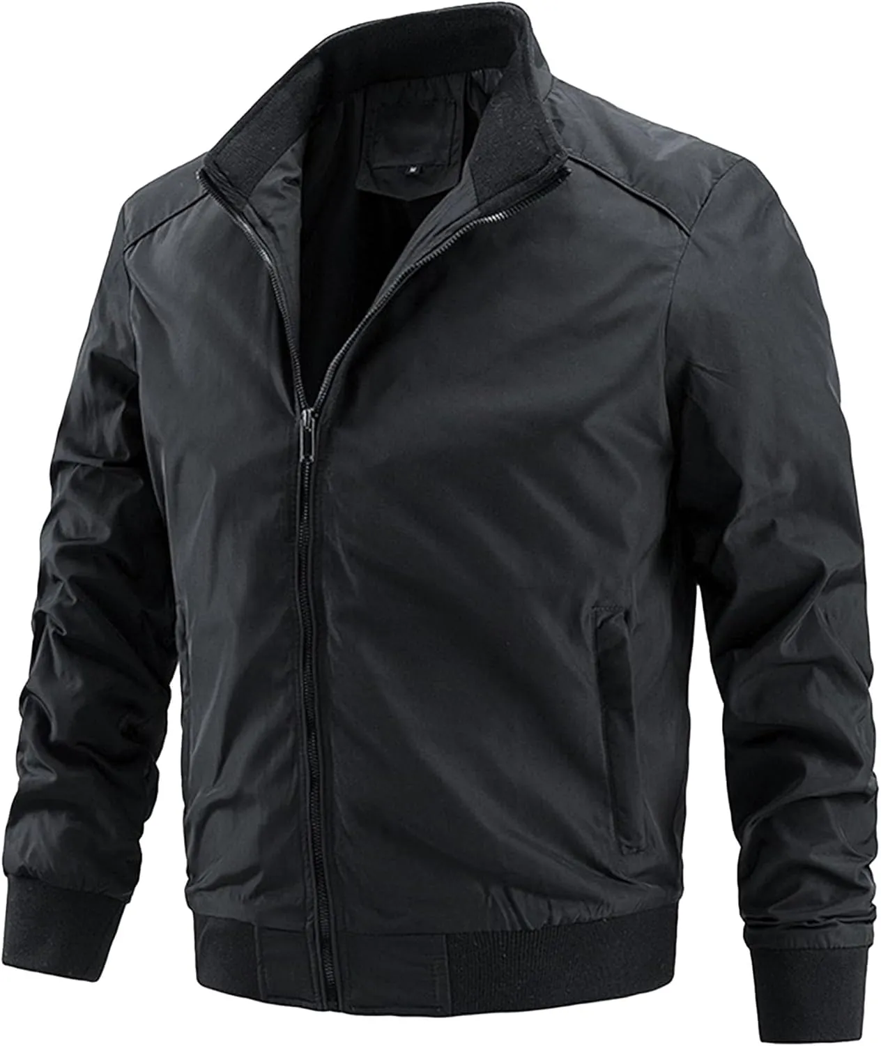 Men's Lightweight Windbreaker Spring Fall Casual Fashion Jackets Zip Up Jacket Windproof Coats with Pockets