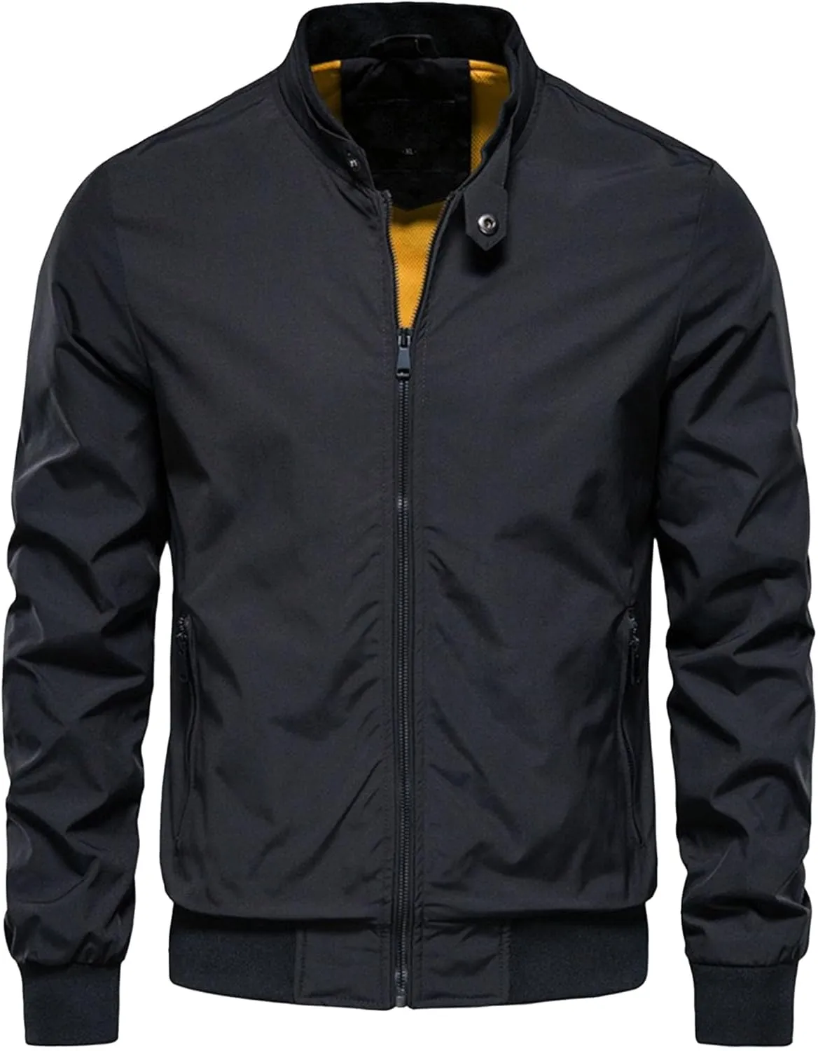 Men's Lightweight Windbreaker Spring Fall Casual Fashion Jackets Zip Up Jacket Windproof Coats with Pockets