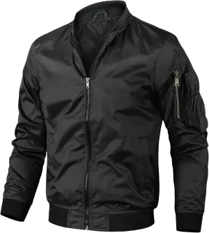 Men's Lightweight Windbreaker Spring Fall Casual Fashion Jackets Zip Up Jacket Windproof Coats with Pockets