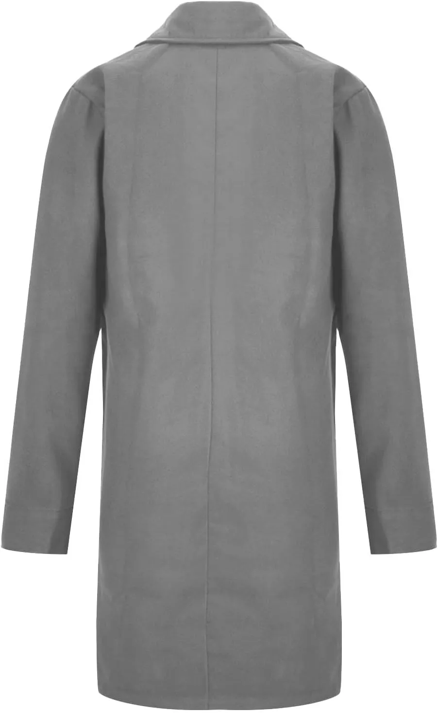Mens Long Trench Coat Notch Lapel Slim Fit Double Breasted Wool Blend Long Pea Coat Fall Winter Office Warm Overcoat