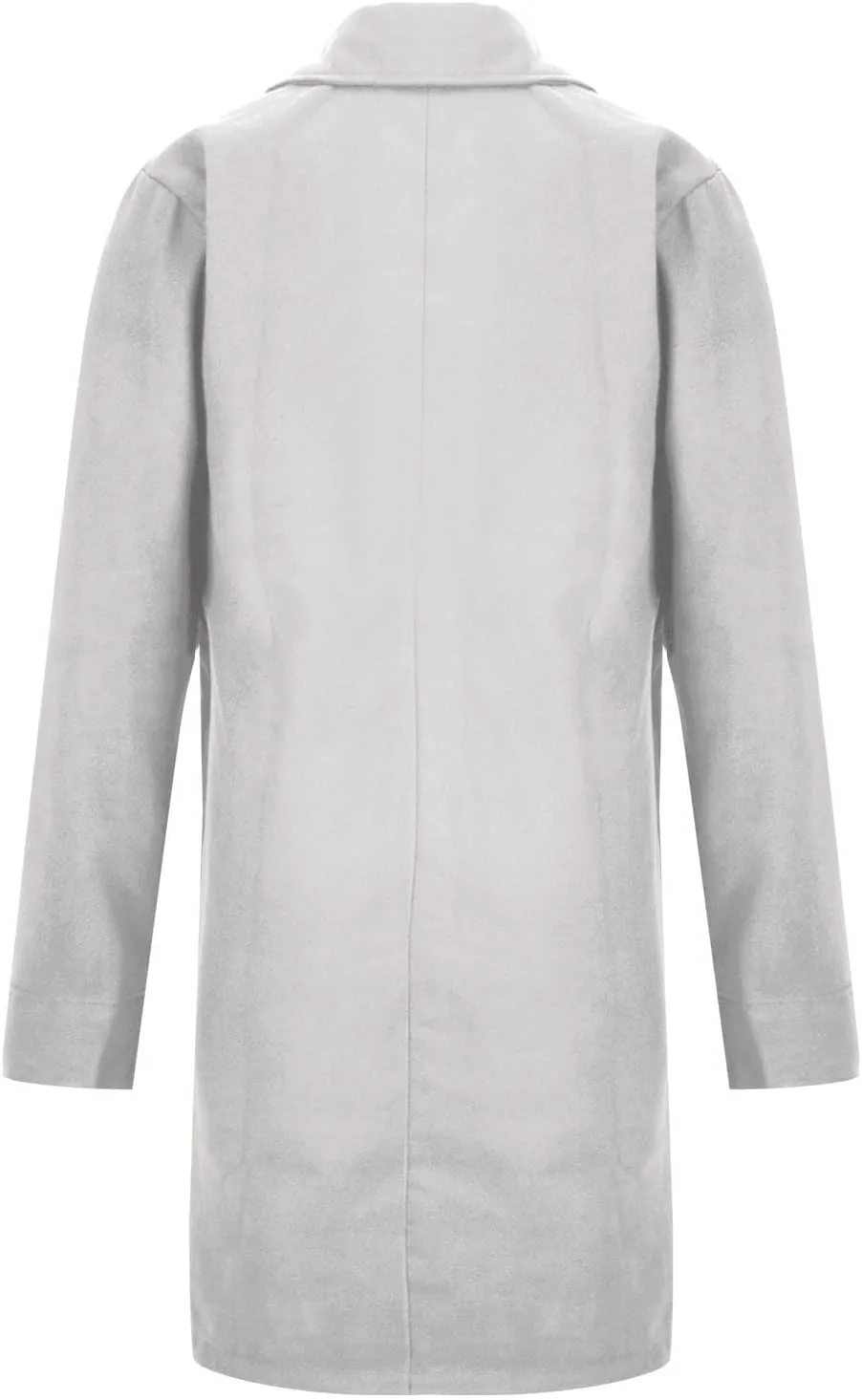 Mens Long Trench Coat Notch Lapel Slim Fit Double Breasted Wool Blend Long Pea Coat Fall Winter Office Warm Overcoat