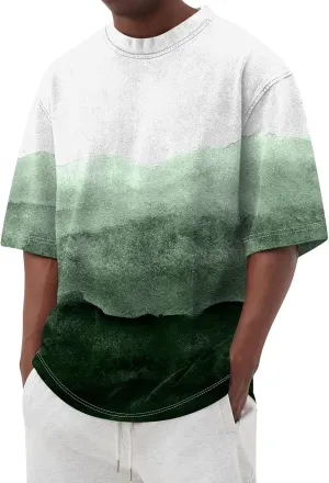 Mens Oversized T Shirts Heavy Cotton Washed Distressed American Vintage Tee Short Sleeve Casual Streetwear Basic Tops