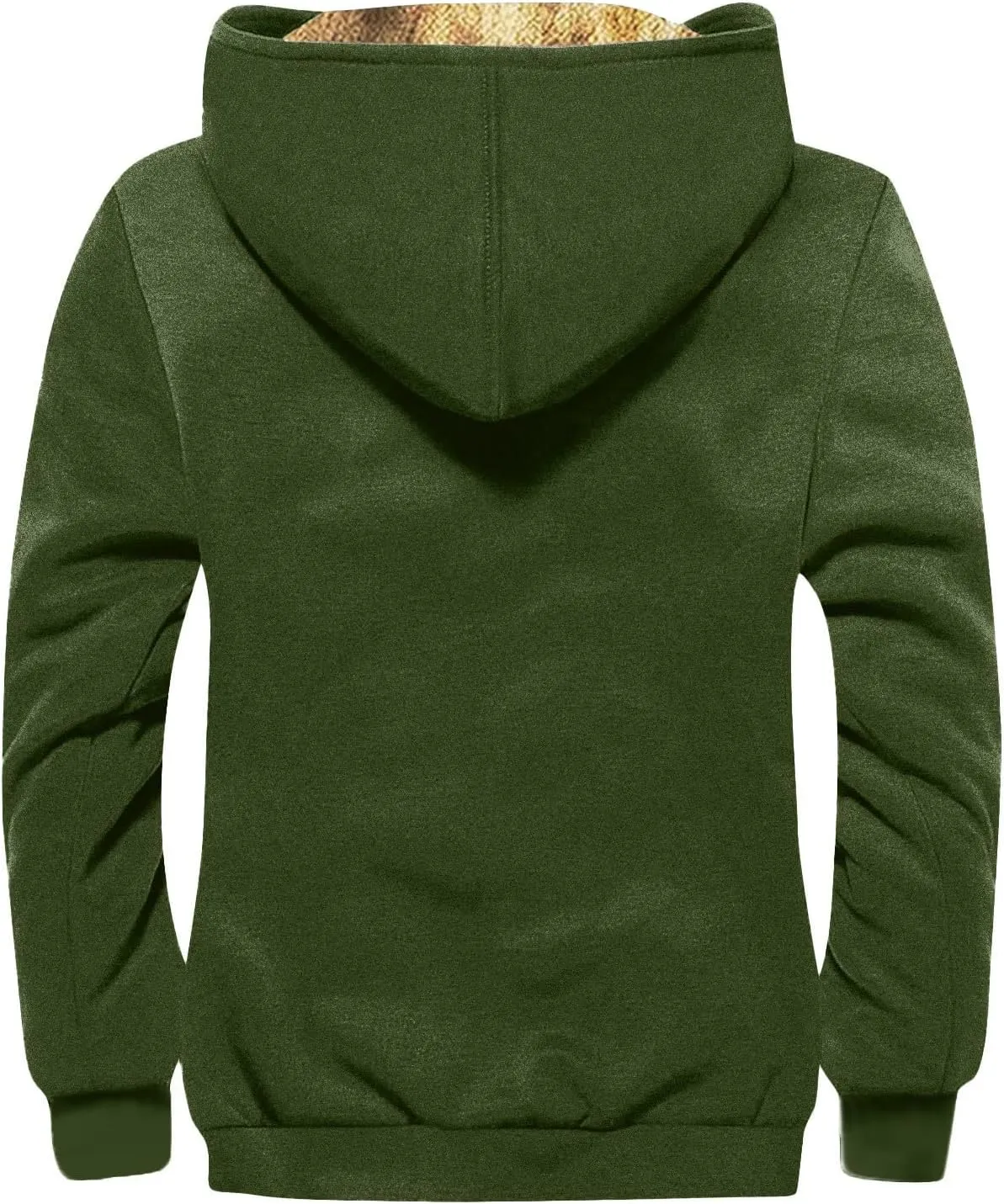 Men's Relaxed Fit Midweight Sherpa-Lined Full-Zip Sweatshirt Fleece Sherpa Lined Winter Wool Heavyweight Sweashirts