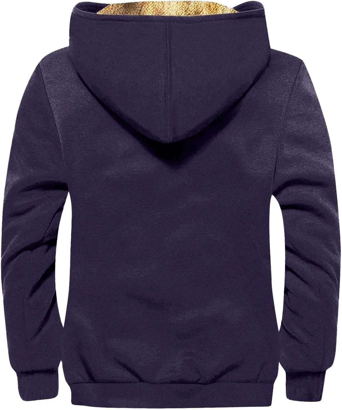 Men's Relaxed Fit Midweight Sherpa-Lined Full-Zip Sweatshirt Fleece Sherpa Lined Winter Wool Heavyweight Sweashirts
